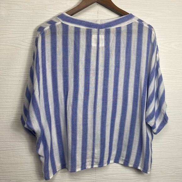 Rails Thea Button Down Top Tie Up in Pacifica Stripe Lage - Picture 9 of 10